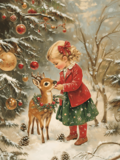 Vintage Christmas Greeting Card - No Frame, Digital Download product image (1)