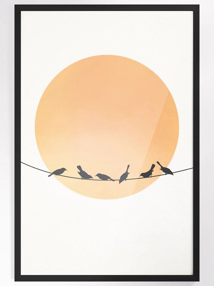 Sunset Silhouette Birds Framed Poster product image (1)