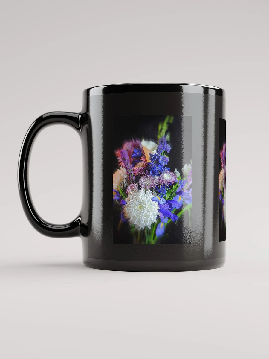 Blue White Purple Bouquet Black Coffee Mug product image (12)