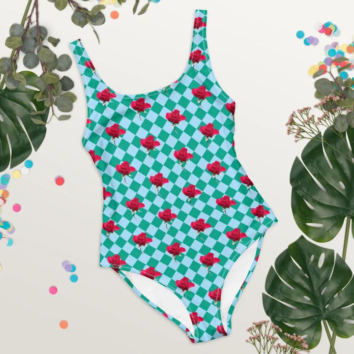 Rosy one-piece {aqua and teal} product image (2)