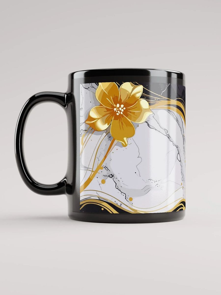 Golden Floral Black Marble Mug product image (6)
