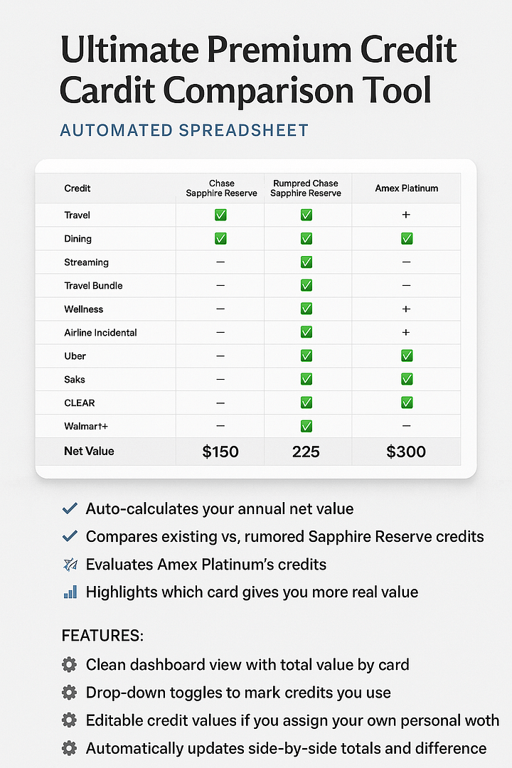 📊 FREE Ultimate Premium Credit Card Credit Comparison Tool product image (1)