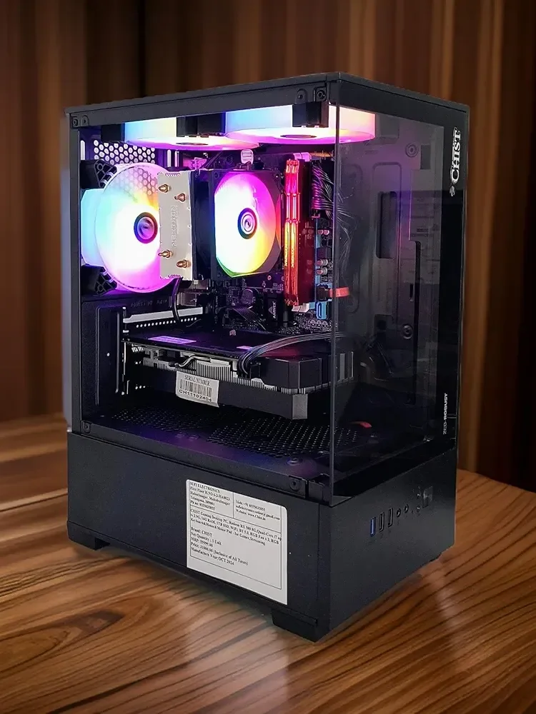 CHIST Gaming Desktop, 11th Gen Core i5-11400F 6 Core 12Threats, 32GB RAM, 1TB NVMe SSD, GT 730 4GB Graphic Card GDDR5, 24 IPS Brazel Monitor Keyboard Mouse,Wi-Fi, Windows 11 Pro product image (3)