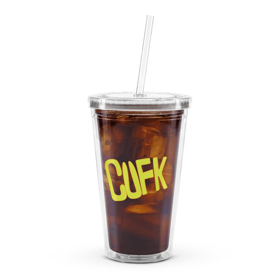 CUFK Pizza Double Wall Clear Plastic Tumbler (16oz.) product image (1)
