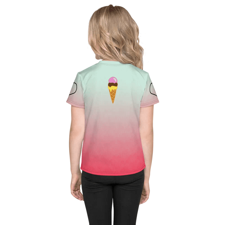 Girl with the ice cream (art by Dina R.) tempera painting picture - Kids Crew Neck T-Shirt product image (2)