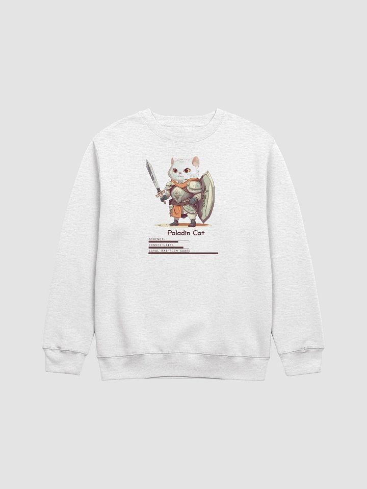 RPG Paladin Cat Unisex Crewneck Sweatshirt for gamers and cat lovers product image (1)