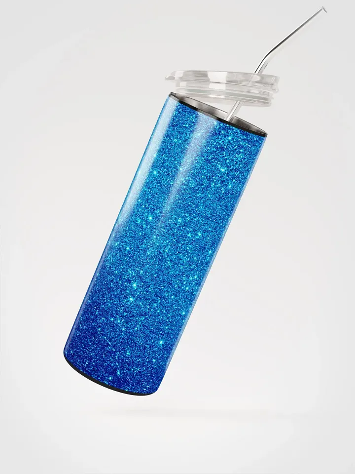 Sapphire Sparkle: Glitter Blue Stainless Steel Tumbler | Eco-Friendly 20oz with Reusable Straw product image (2)