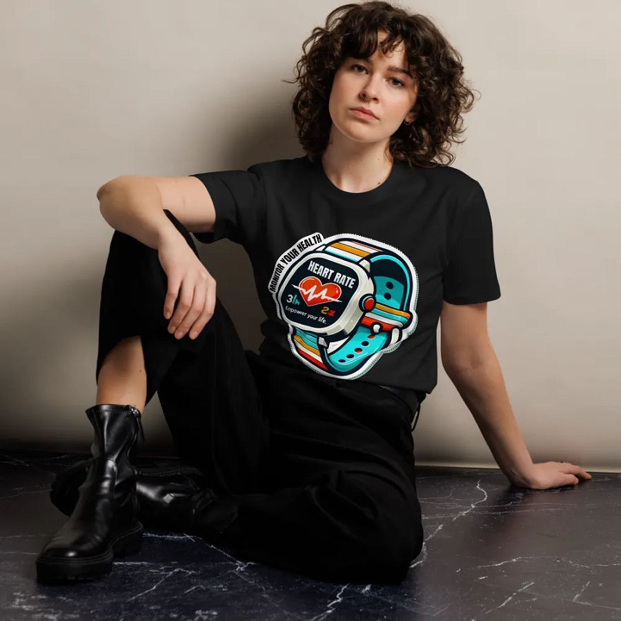 Heart Rate Monitor Smartwatch Illustration T-Shirt product image (11)