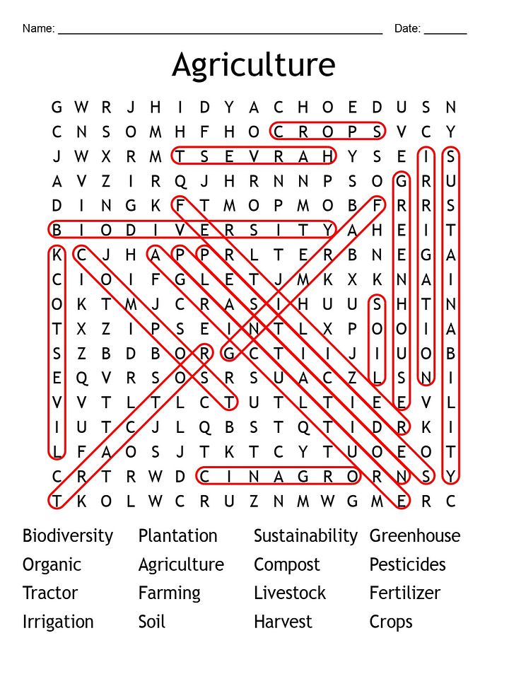 Printable Agriculture Word Search Puzzle – 16 Key Vocabulary Words! product image (2)