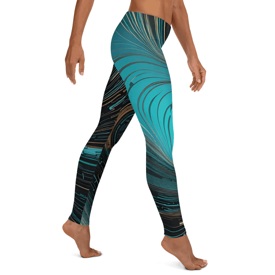 Abstract Psychedelic Neon Blue Motion All-Over Print Leggings product image (12)