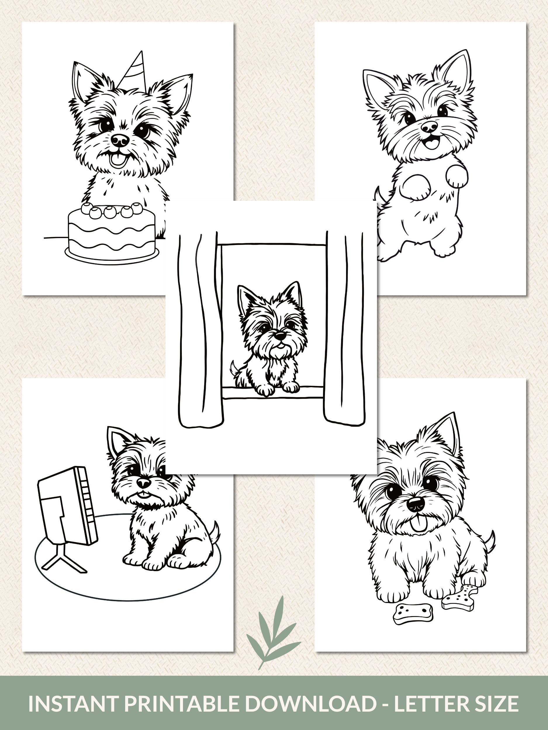 Printable Cute Yorkie Dog Coloring Pages – 34 Fun & Easy Designs product image (3)
