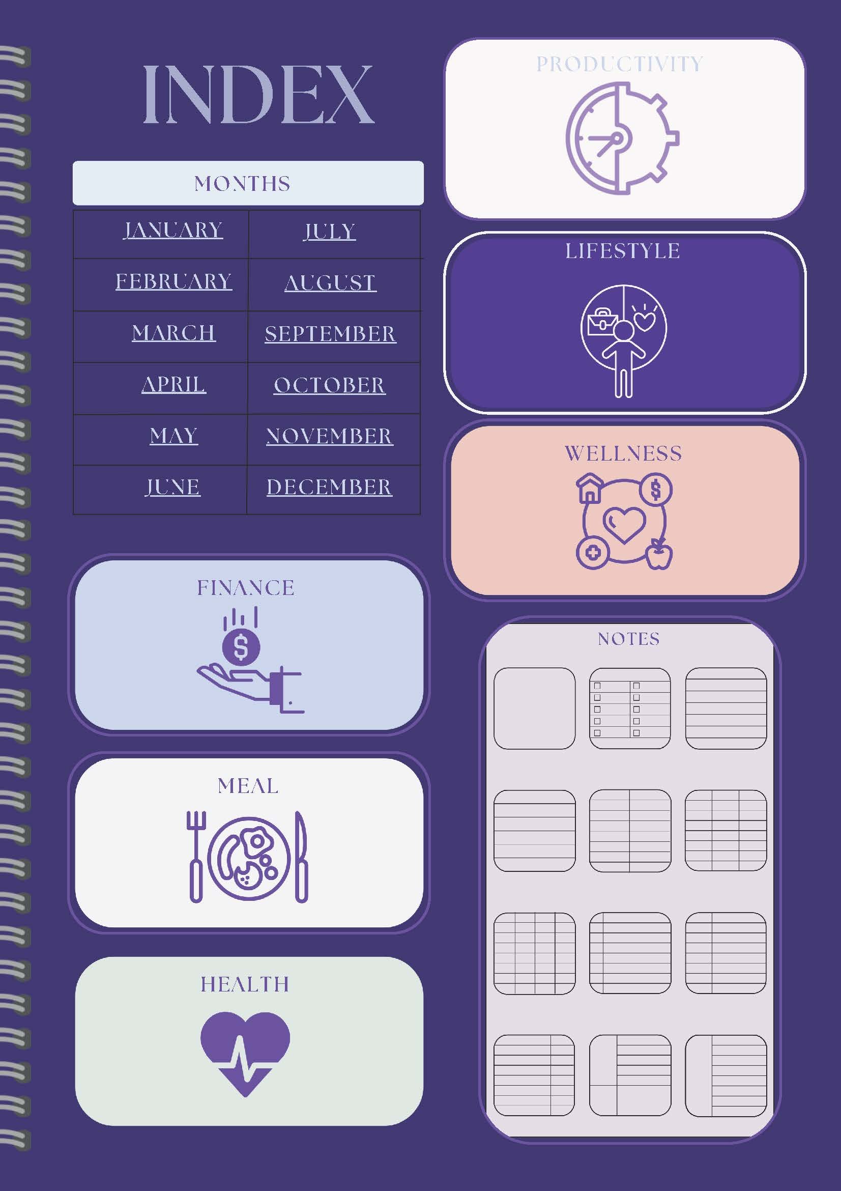 Detailed Undated Planner - Abstract Purple Marble product image (2)