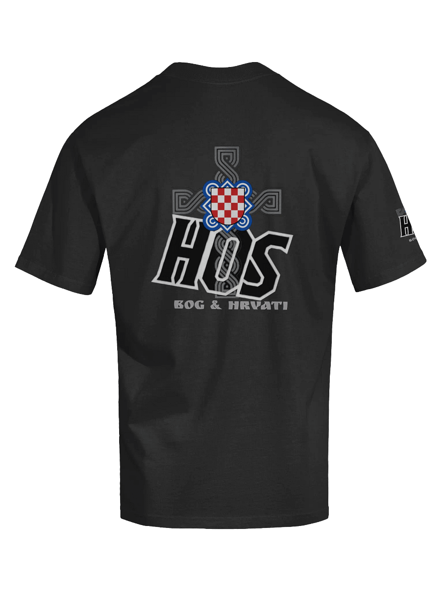 HOS DOMOVINI VJERAN Checkerboard Shield Faded T-Shirt product image (6)