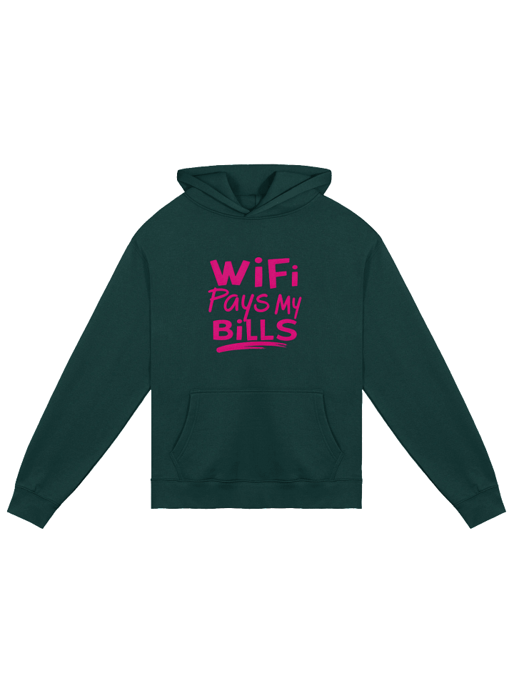 Oversized Unisex Hoodie – “Wi-Fi Pays My Bills” Graphic Streetwear Sweatshirt product image (2)