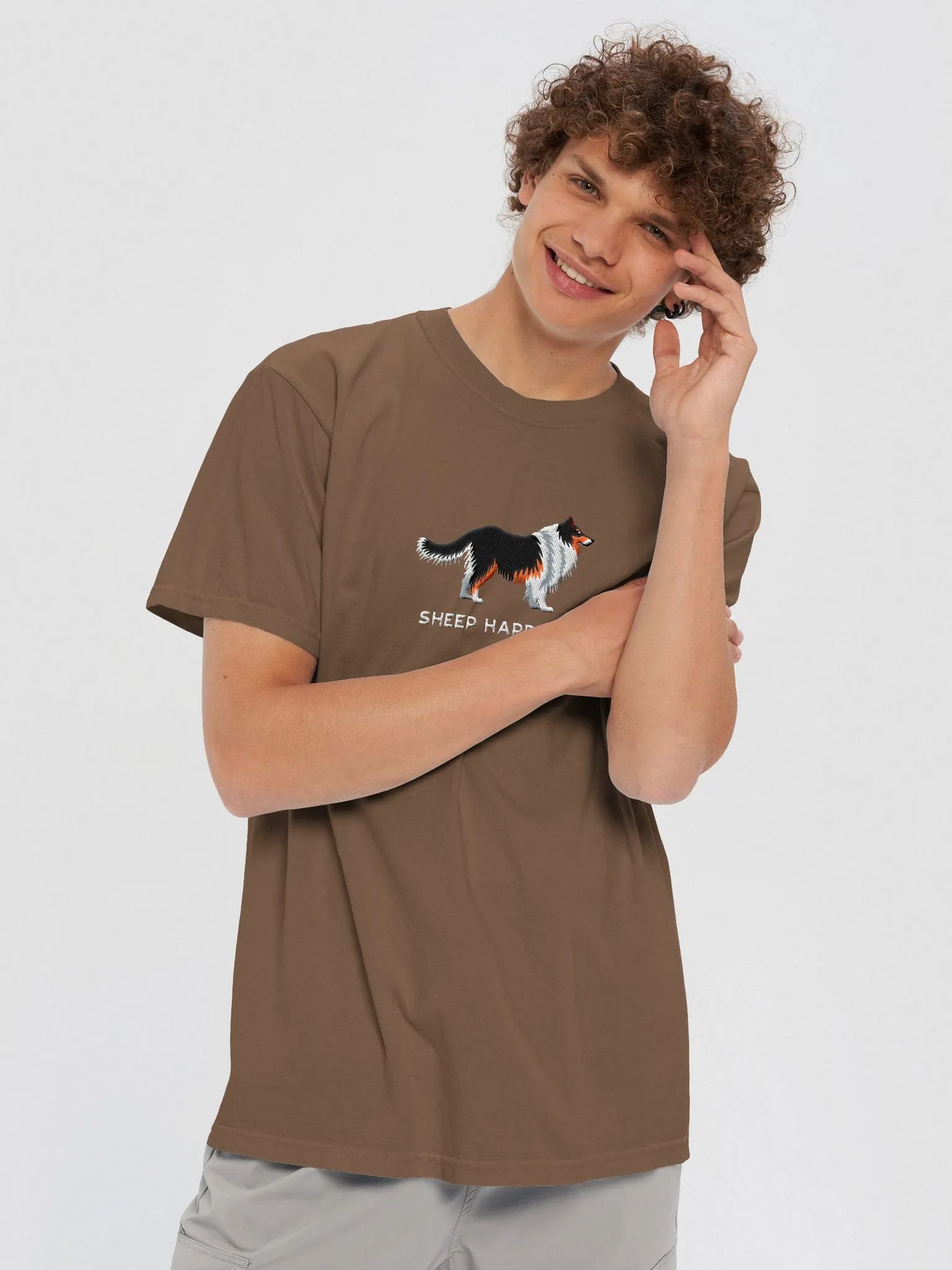 Sheep Happens T-Shirt(Embroidered) of a Shetland Sheepdog(Tricolor) product image (8)