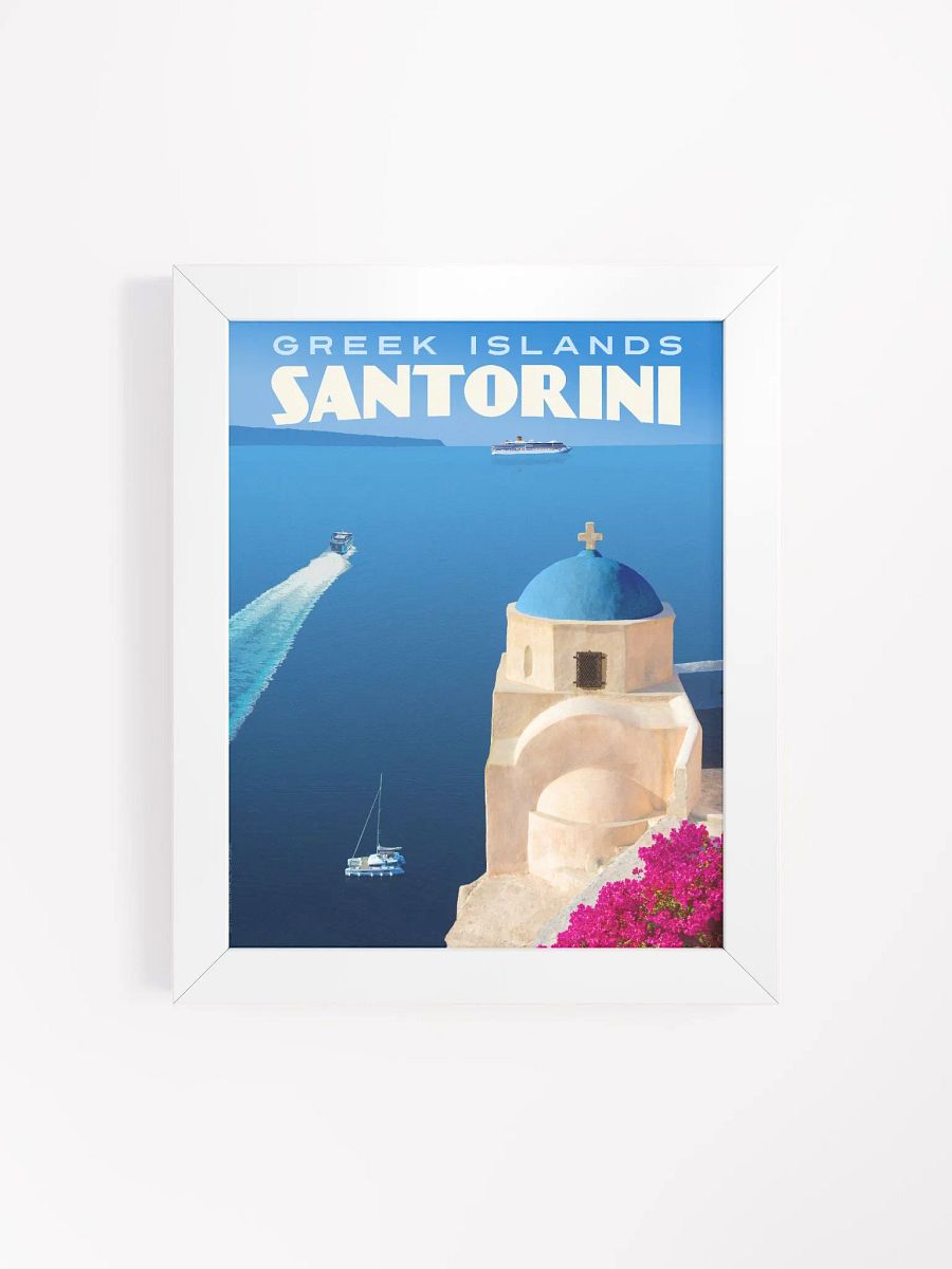 Framed Vintage-Style Santorini Travel Poster product image (27)