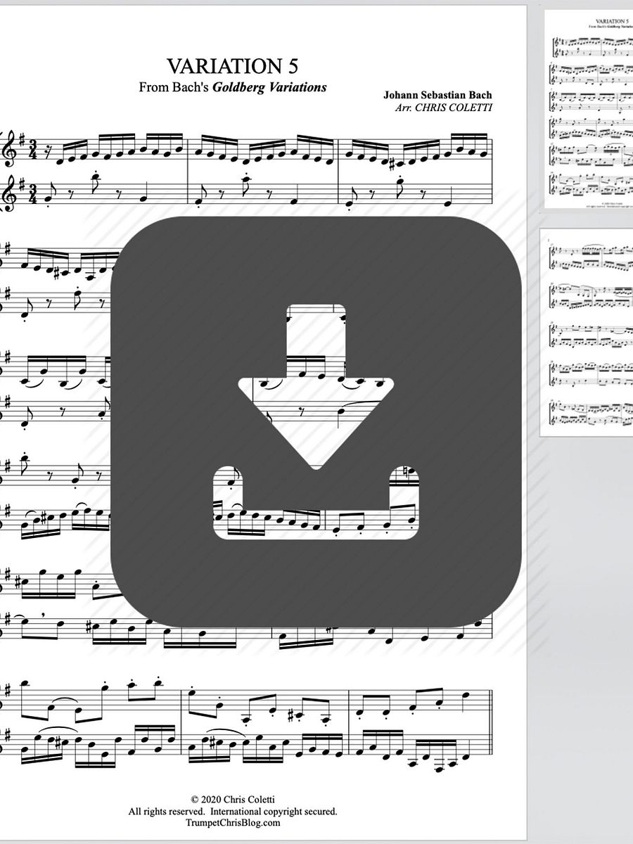 Trumpet Duet: Bach Goldberg Variation #5 product image (1)