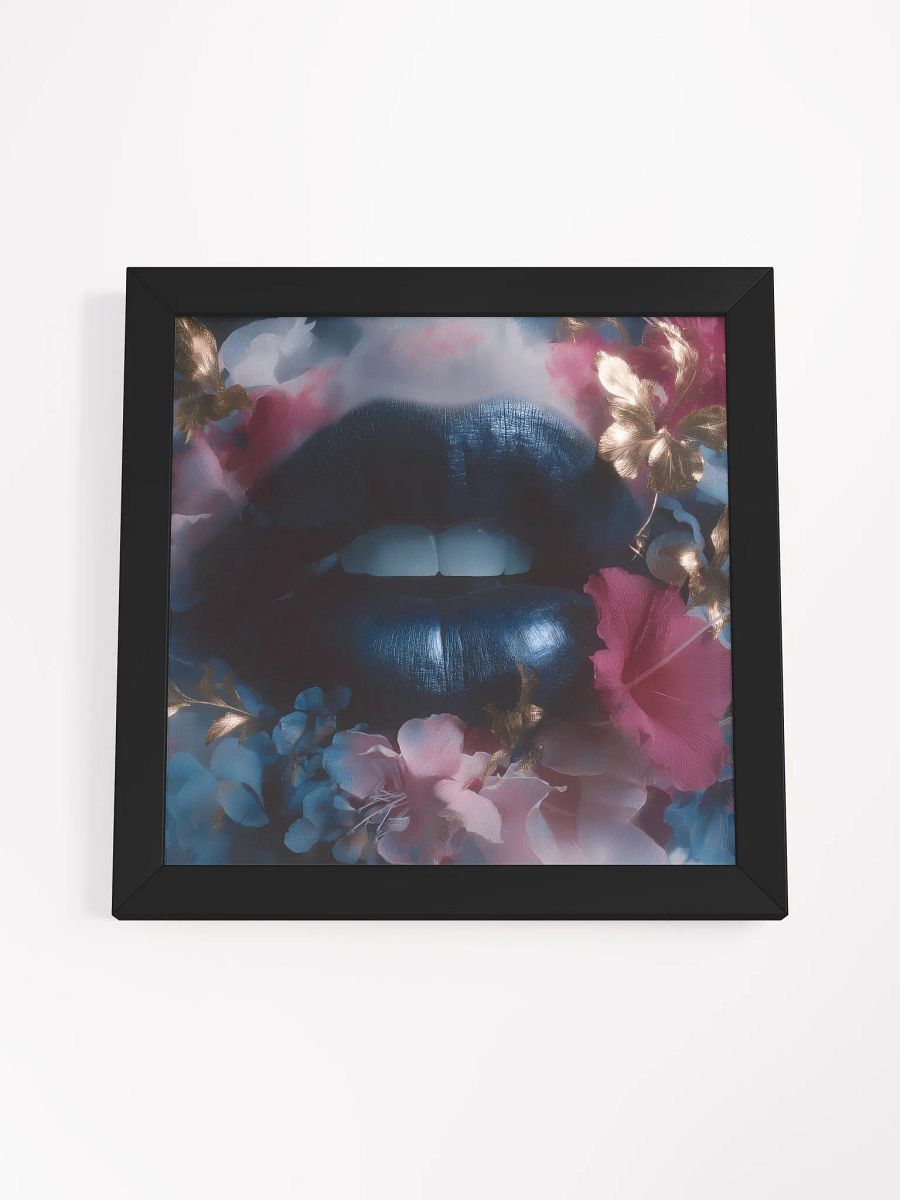 Velvet Bloom: Bold Lips & Floral Fantasy Wall Art Print product image (9)