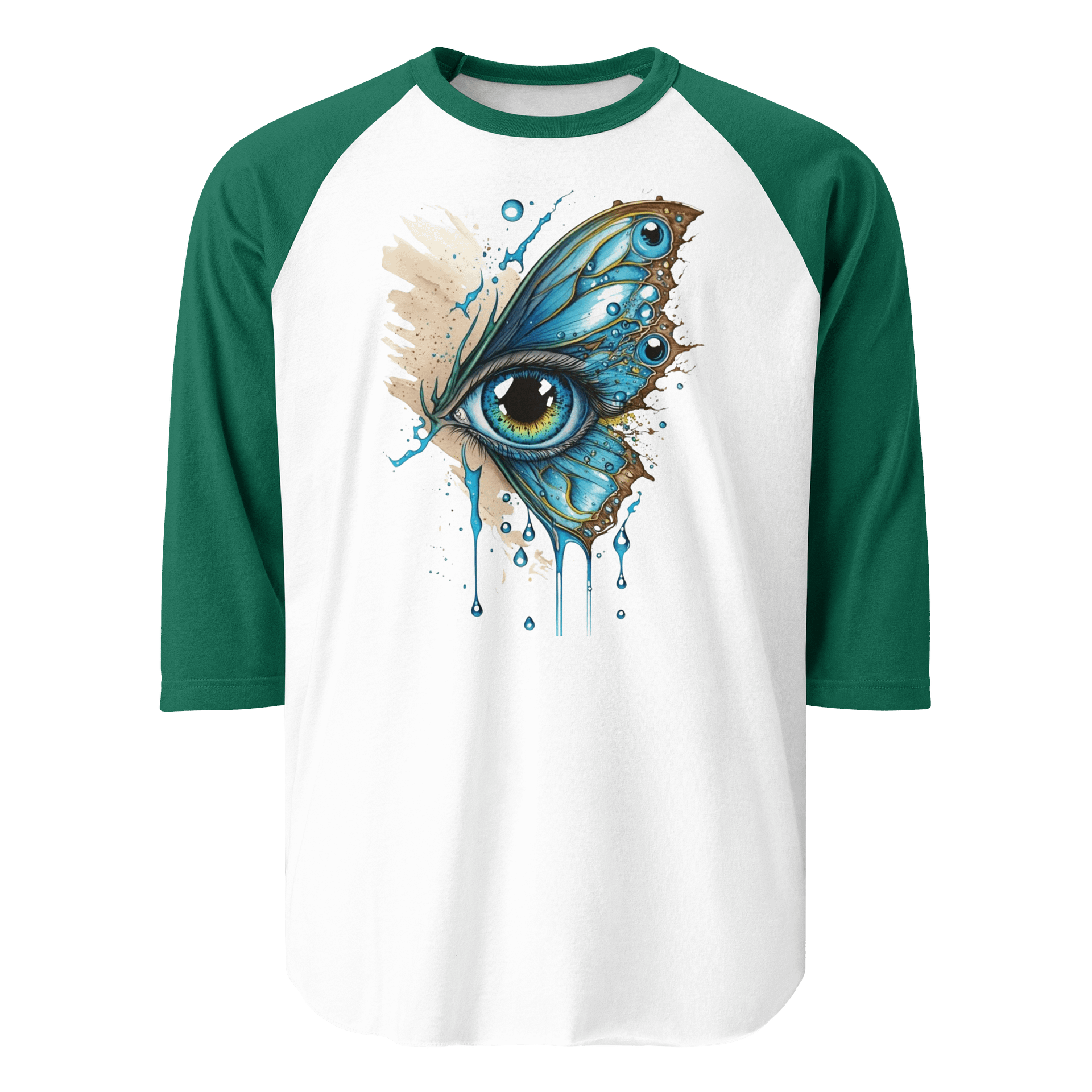 Butterfly Eye ¾ Sleeve Raglan Long Sleeve T-Shirt product image (1)