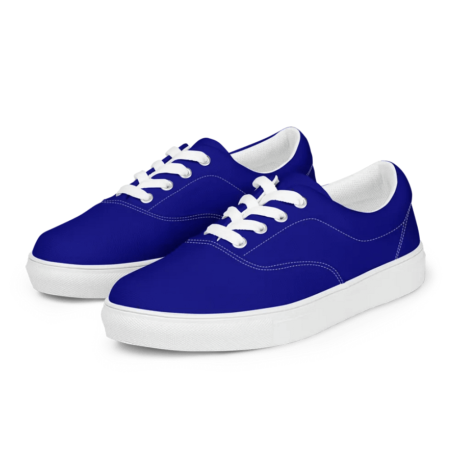 Men's Navy Blue Lace-Up Canvas Shoes product image (5)