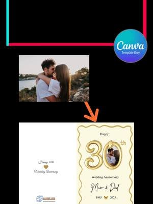 Know anyone celebrating a 30 year wedding anniversary? #fyp #photocards #canvatemplate #30yearanniversary #30yearstogether