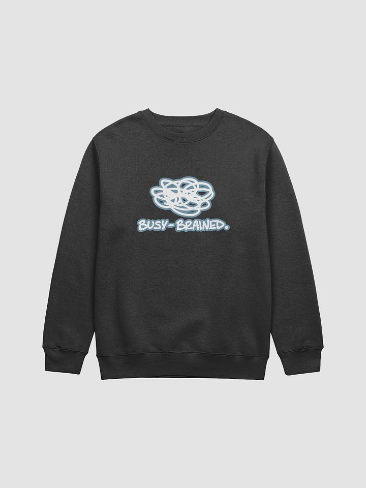 BUSY-BRAINED (lined design, #709AAF) printed crewneck product image (2)
