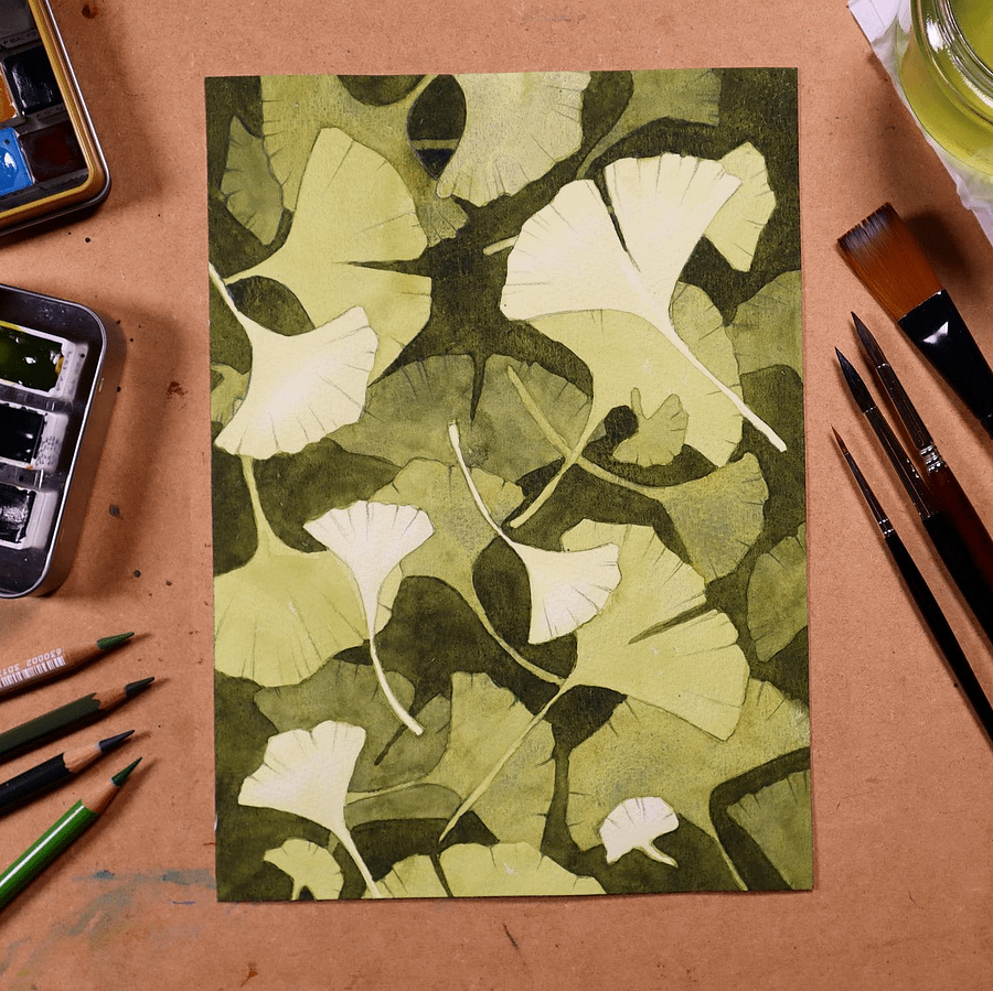 original painting : ginkgo biloba product image (1)