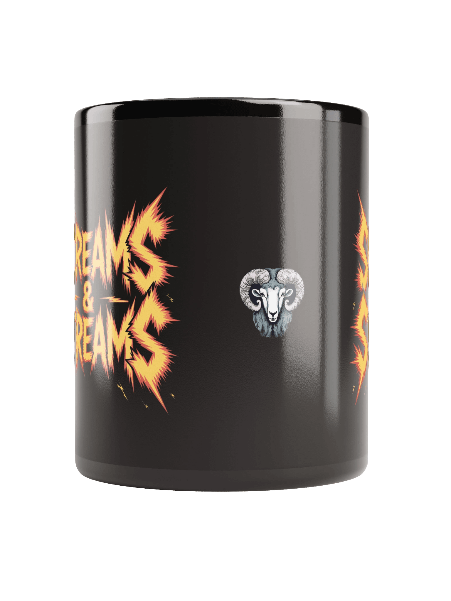 Flaming Screams & Streams Black Glossy Mug product image (5)