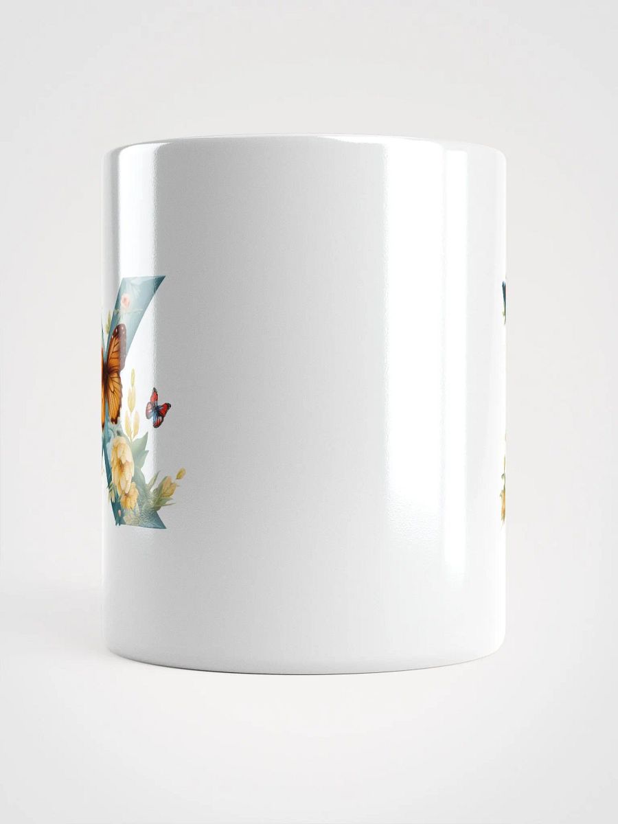Letter X Monogram Floral Fantasy White Glossy Mug product image (13)