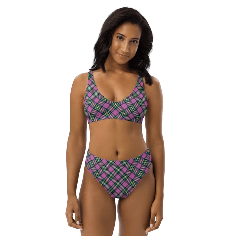 Purple and Turquoise Plaid Bikini product image (1)