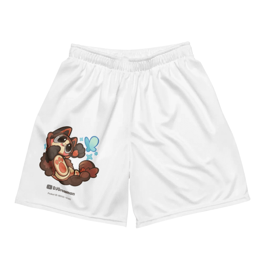 Playing Terra • All-Over Print Recycled Unisex Mesh Shorts (White) product image (1)