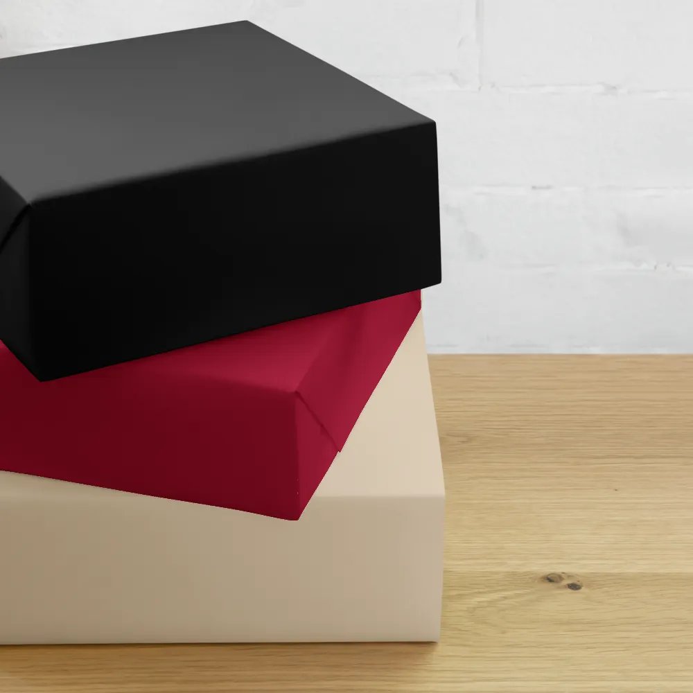 Mixed (Black, Red, Champagne) Solid Holiday Christmas Wrapping Paper Sheets (3) product image (2)