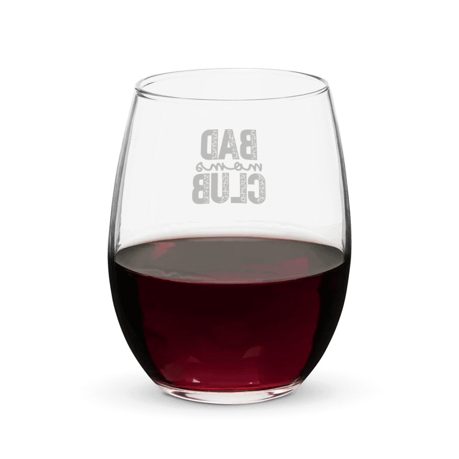 Leopard Print 'Bad Moms Club' Stemless Wine Glass product image (6)