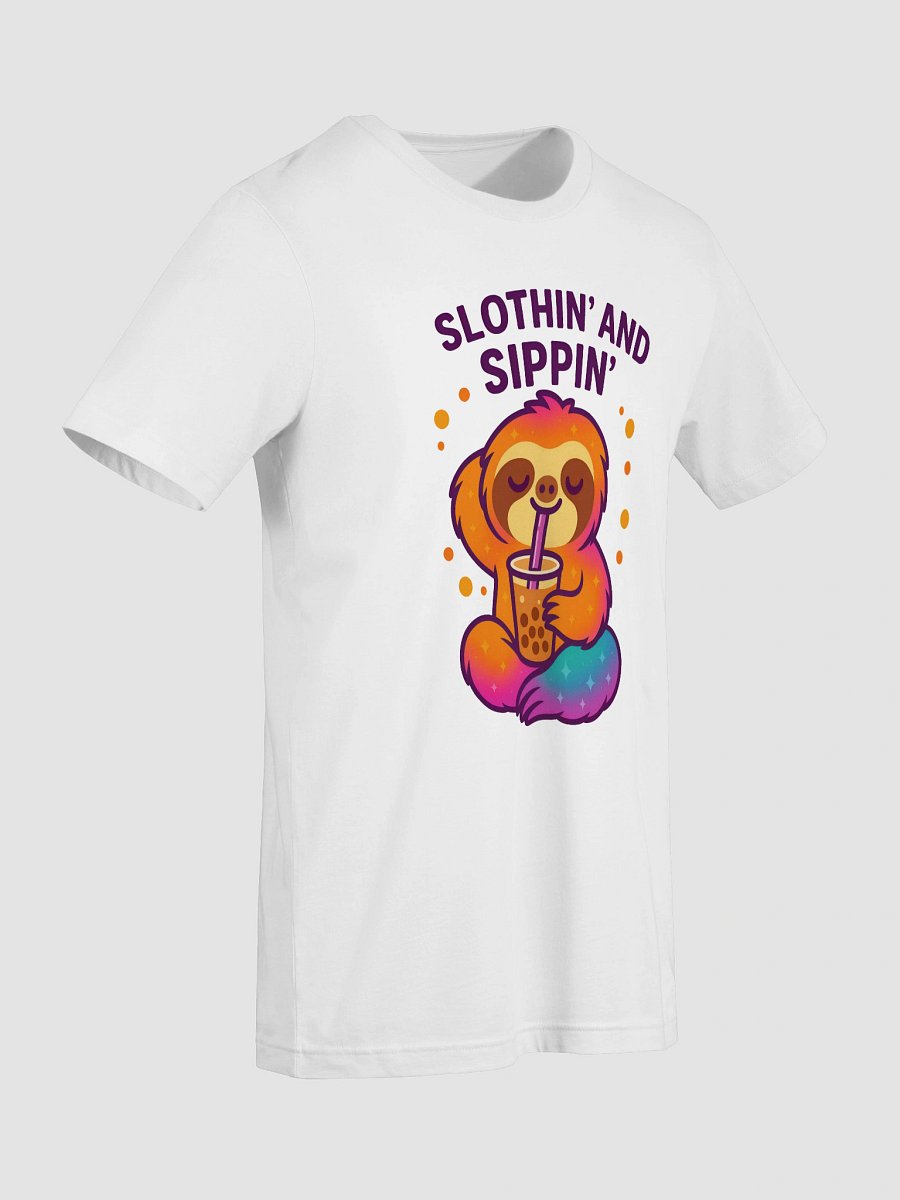Slothin’ and Sippin’ – Funny Sloth Boba Tea T-Shirt | Sloths Having Snacks Collection product image (9)