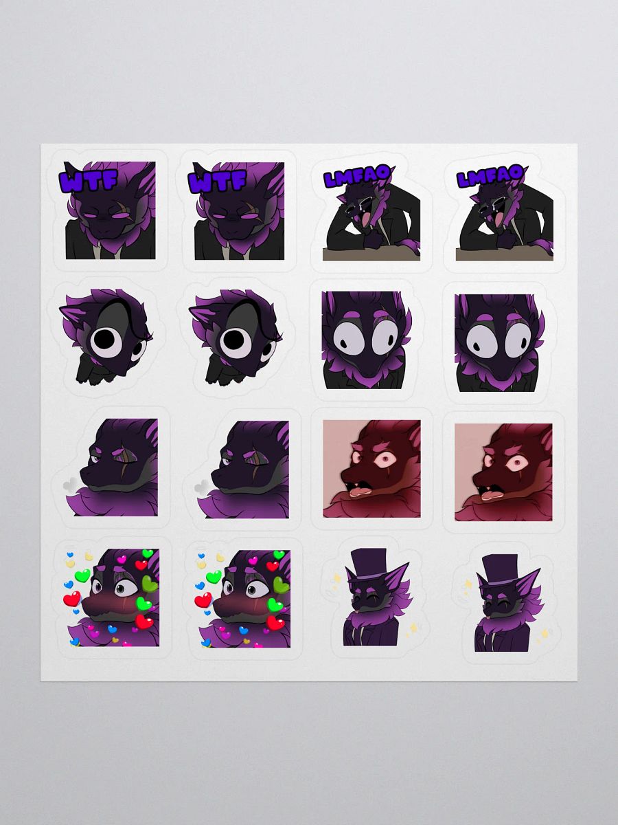 Nardoragon Wolf Emote Sticker Sheet! product image (1)
