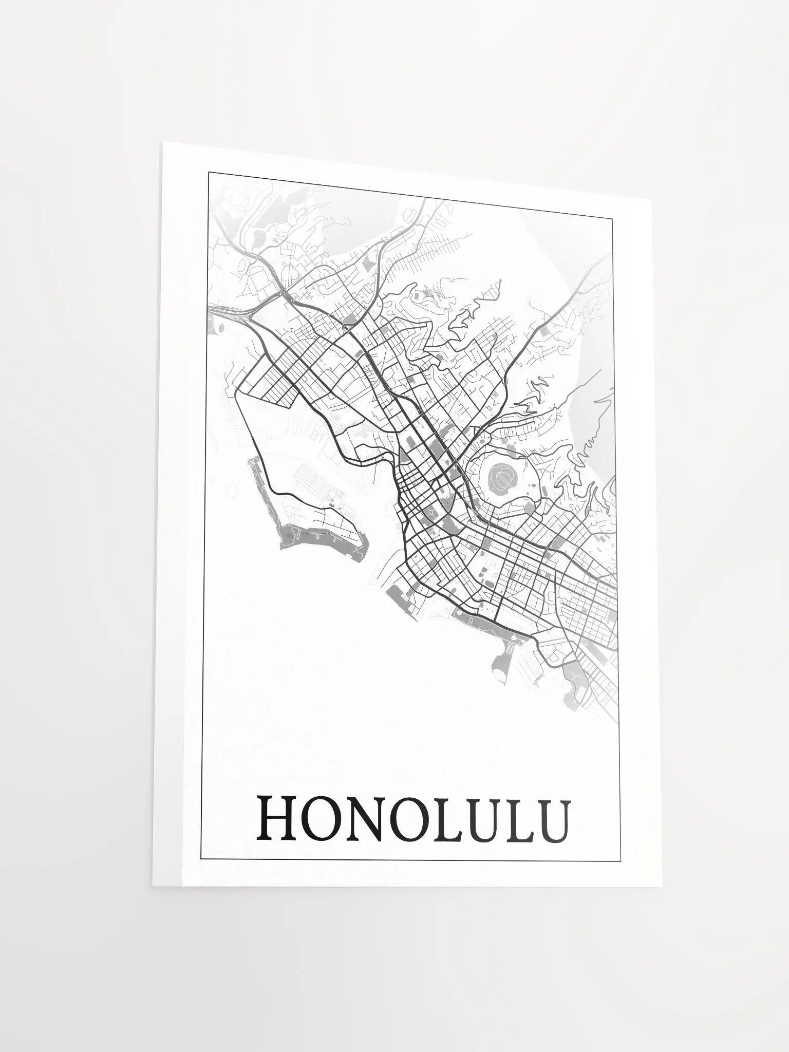 Honolulu, Hawaii, USA, city map print product image (13)