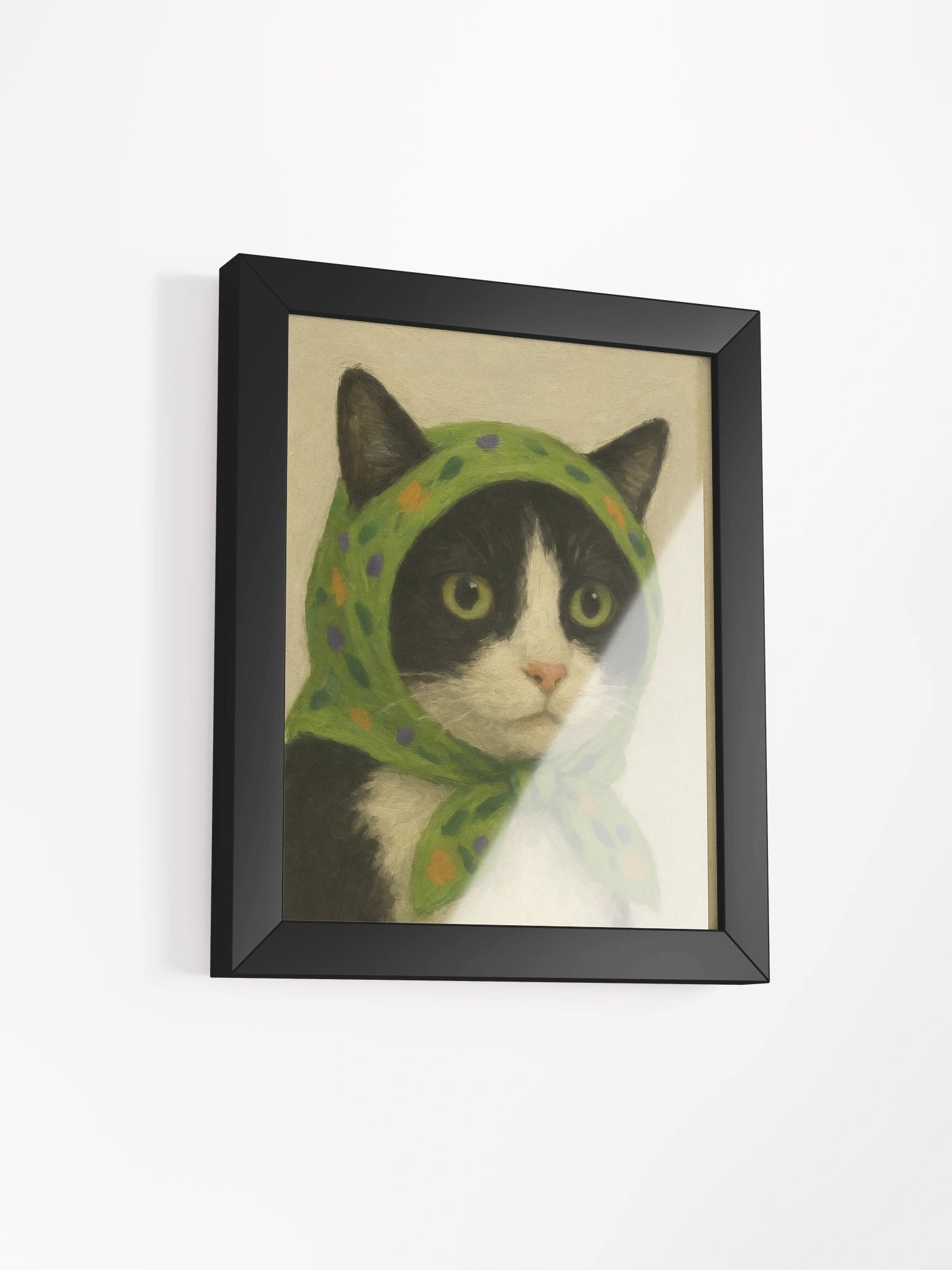 Framed Print - Babushka Cat Portrait 'Flora' product image (2)