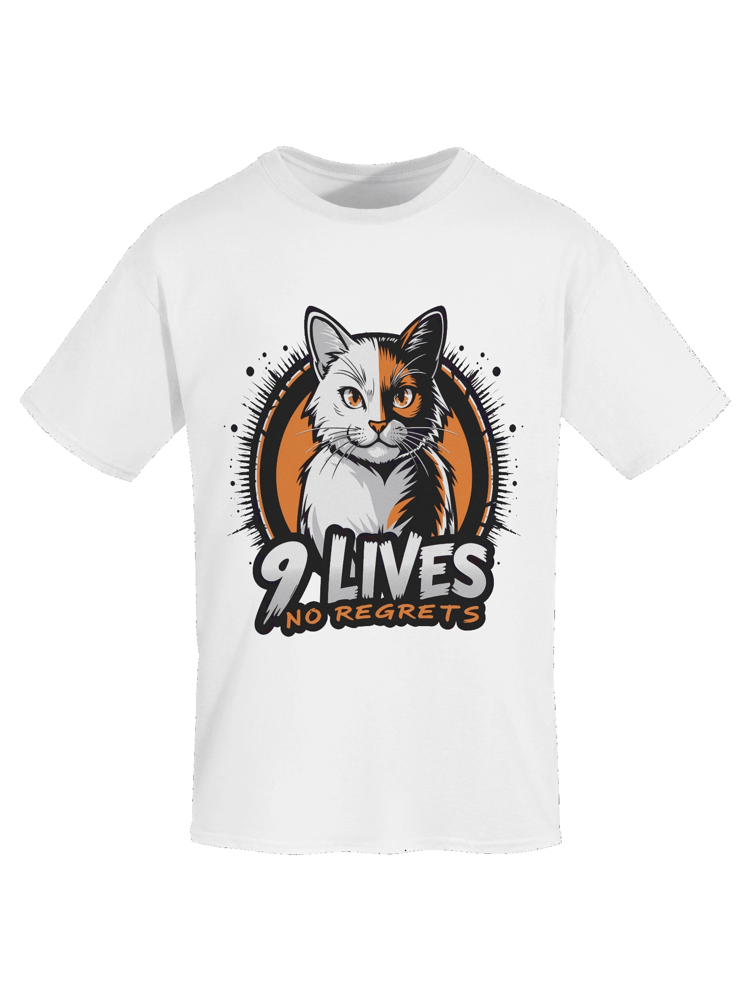 '9 Lives No Regrets' Cat Attitude T-Shirt - Fearless Feline Vibes product image (5)