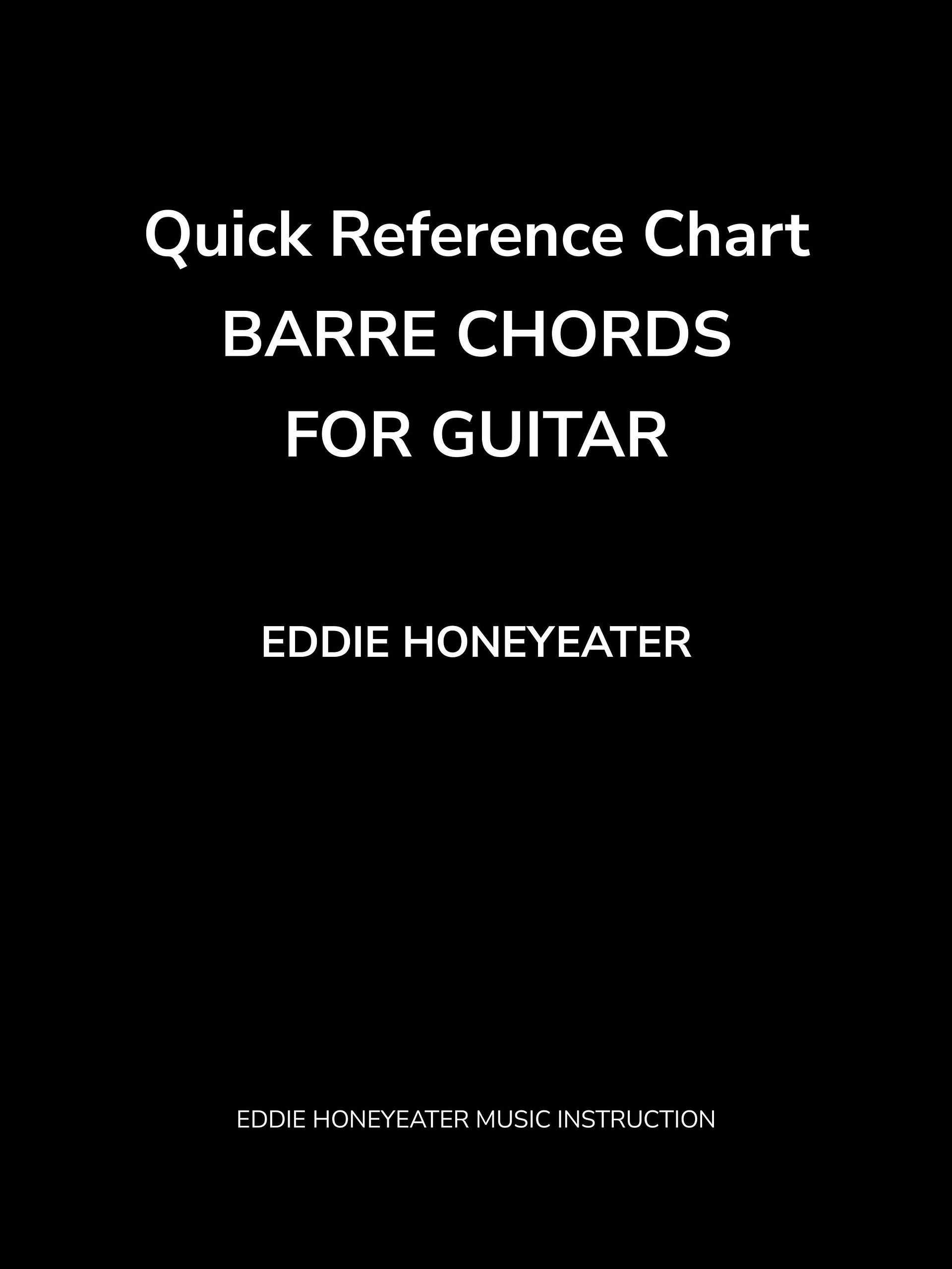 Quick Reference Chart - Barre Chords for Guitar product image (1)