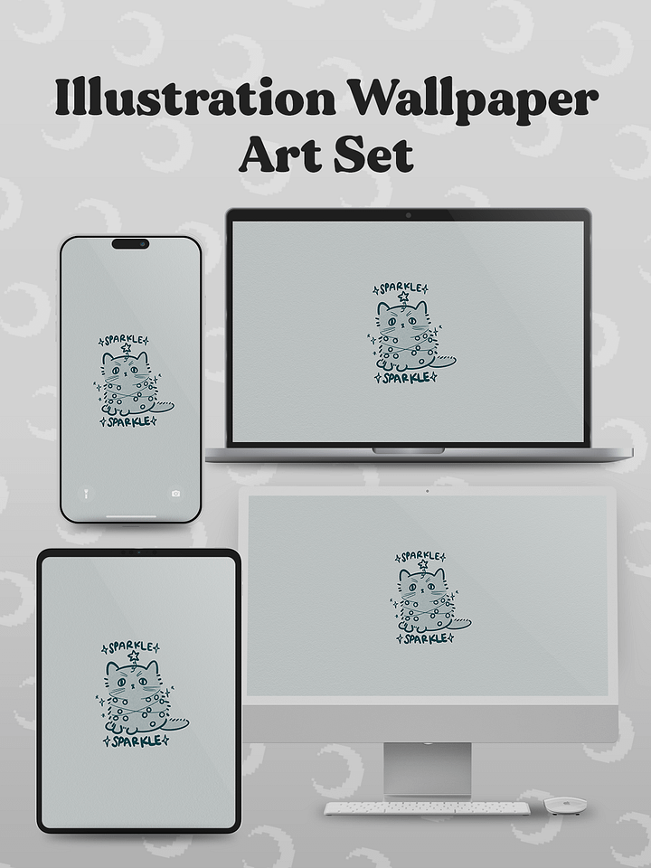 Christmas Floof 🌙 Illustration Wallpaper Art Set product image (2)