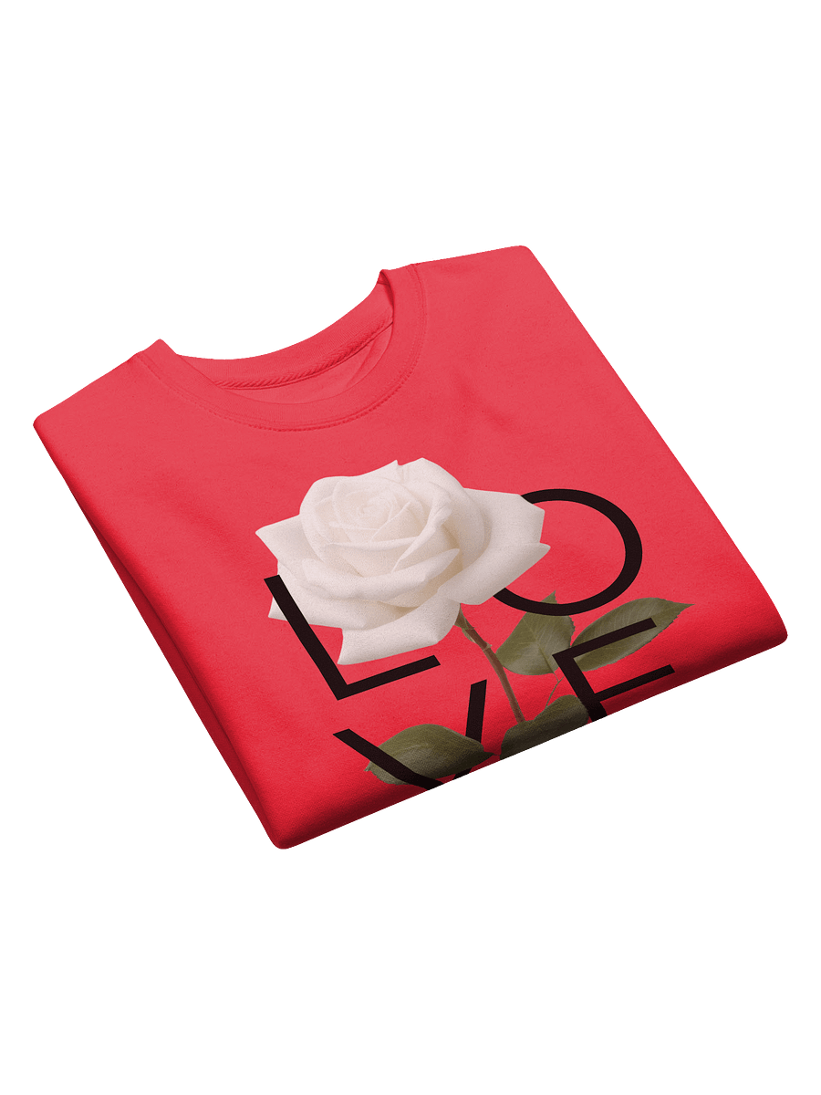 LOVE Rose Sweatshirt | 100% Cotton Heavyweight | White Rose Minimalist Design | Unisex Sizing | Cozy & Stylish Loungewear product image (3)