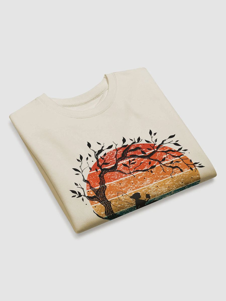 Fairy Reading A Book Under A Retro Sunset Sweatshirt product image (32)