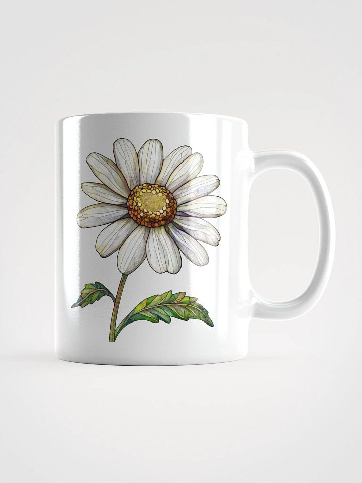 Stained Glass Daisy White Glossy Mug product image (1)