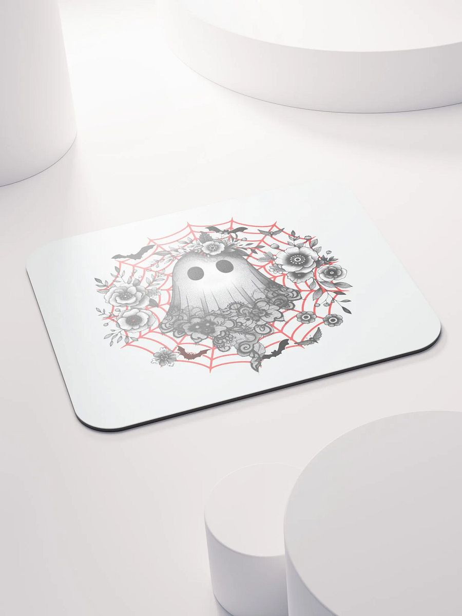 Lacey Ghost Gothic Floral Mouse Pad product image (4)