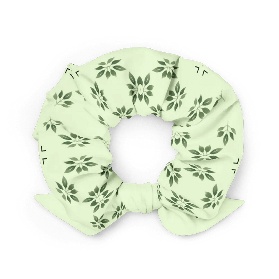 Light and Dark Green Patterned Scrunchie ~ Light Green Knot product image (4)