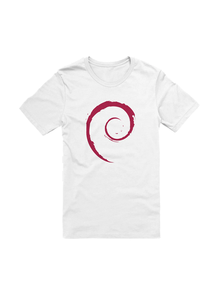 T-Shirt with Debian Swirl (White Version) product image (1)