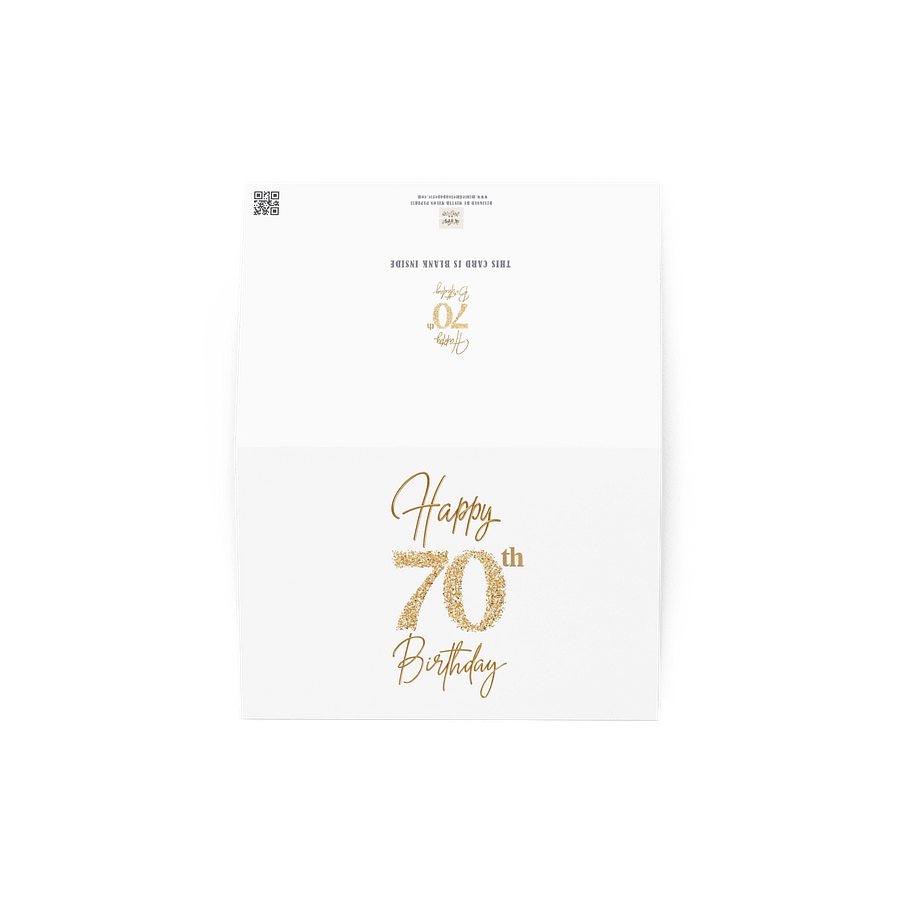 Golden Glitter 70th Birthday Greeting Card product image (3)