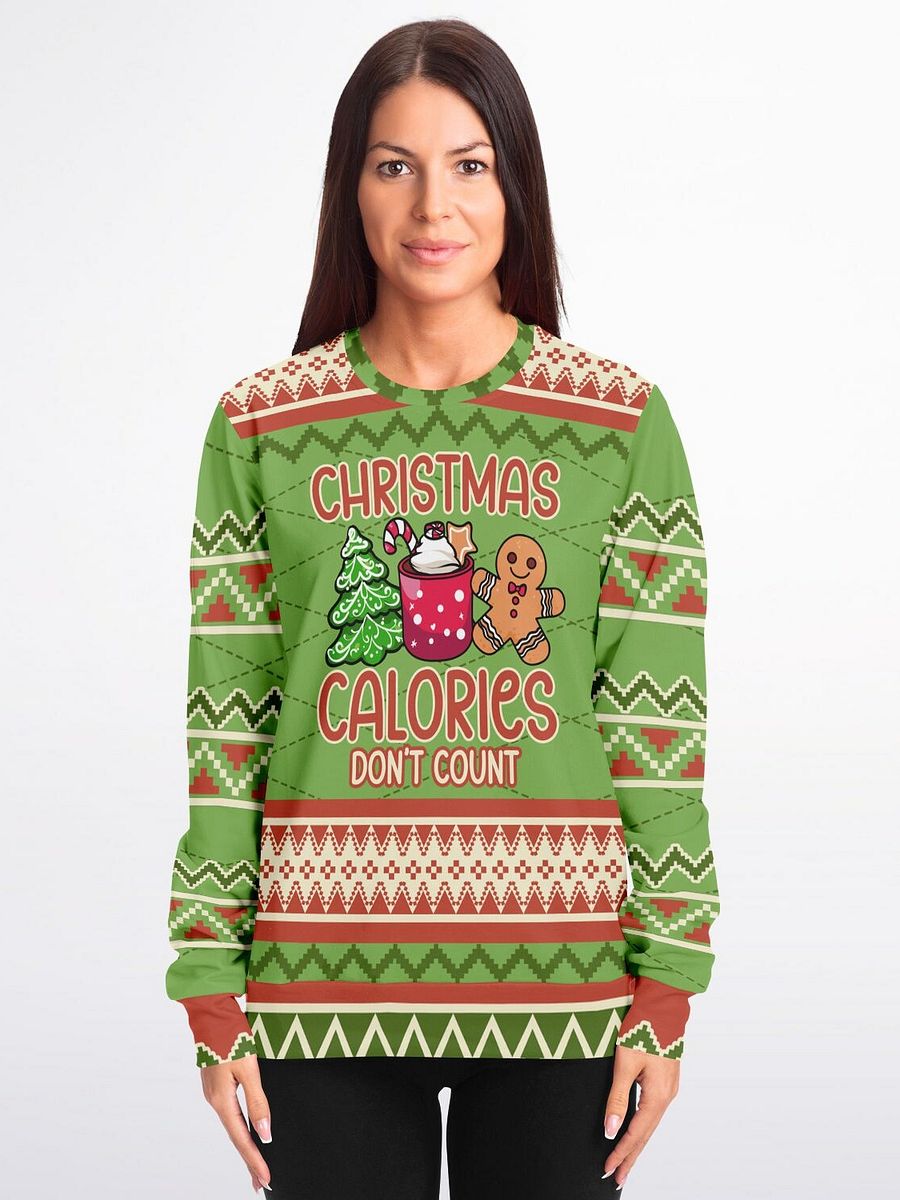 "Christmas Calories Don't Count" Holiday Sweatshirt | Gingerbread Cookie Christmas Sweater | Funny Christmas Food Lover Outfit product image (1)