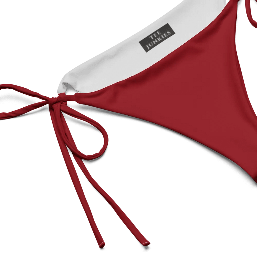 Low Rise Cheeky String Bikini Bottoms, Cherry Red product image (3)
