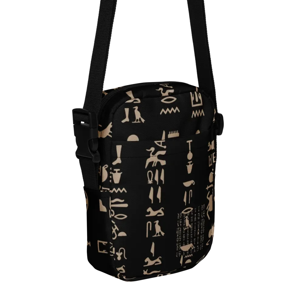 Isis Black Hieroglyphs All-Over Print Crossbody Bag product image (1)